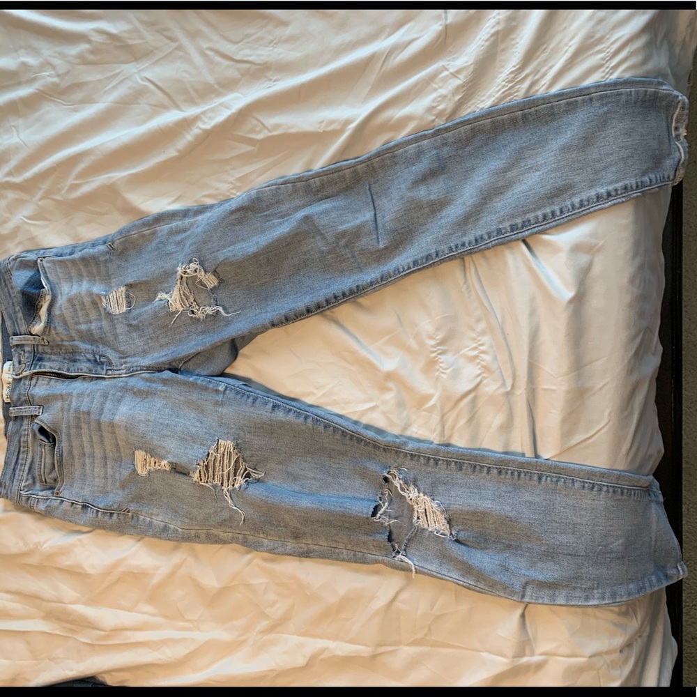 Light wash ripped jeans